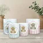 Caixa Convite Padrinhos Batismo (02 Latas + 02 canecas)