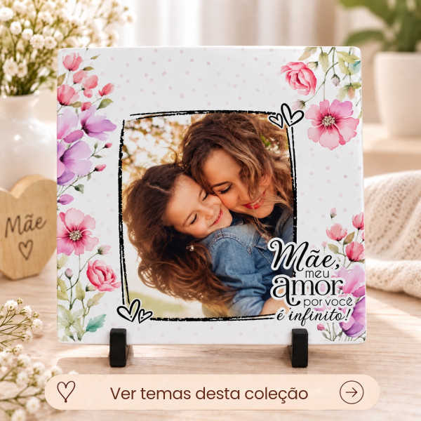 Azulejo Mãe Personalizado com Foto 15x15 cm Arte, Foto, Texto Azulejo Mãe Personalizado com Foto 15x15 cm Arte, Foto, Texto