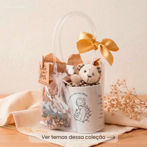 Kit Presente Mãe Caneca, Quebra-Cabeça Personalizado Sacola Pvc Kit Presente Mãe Caneca, Quebra-Cabeça Personalizado Sacola Pvc