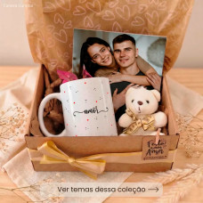 Kit Namoro Caixa Presente com Caneca e Azulejo Personalizado Kit Namoro Caixa Presente com Caneca e Azulejo Personalizado