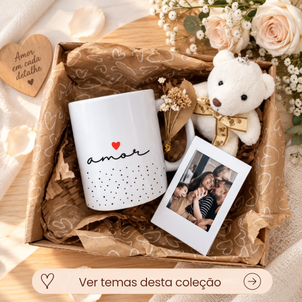 Kit Namoro Presente Caneca, Mini Porta-Retrato Polaroid e Ursinho Kit Namoro Presente Caneca, Mini Porta-Retrato Polaroid e Ursinho