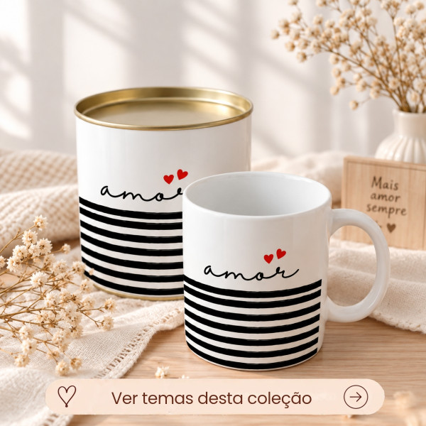 Lata Namorados Presente com Caneca Personalizada Lata Namorados Presente com Caneca Personalizada