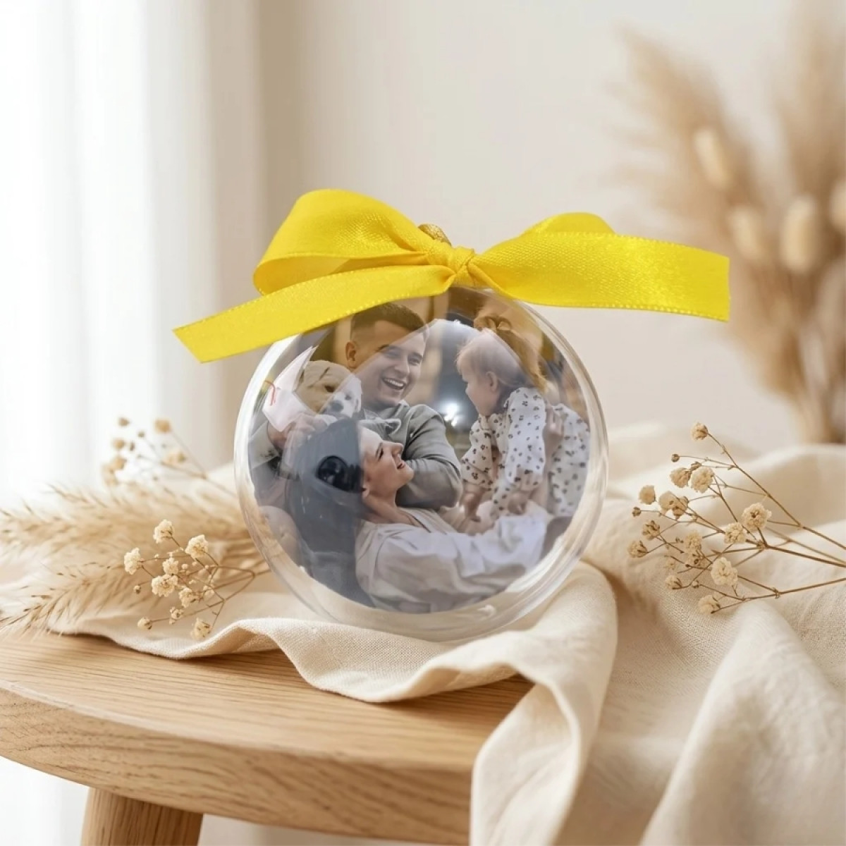 Bolinha de Natal com Foto Personalizada Frente e Verso