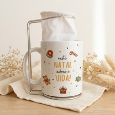 Kit Caneca Personalizada com Mini Coador Natal Kit Caneca Personalizada com Mini Coador Natal