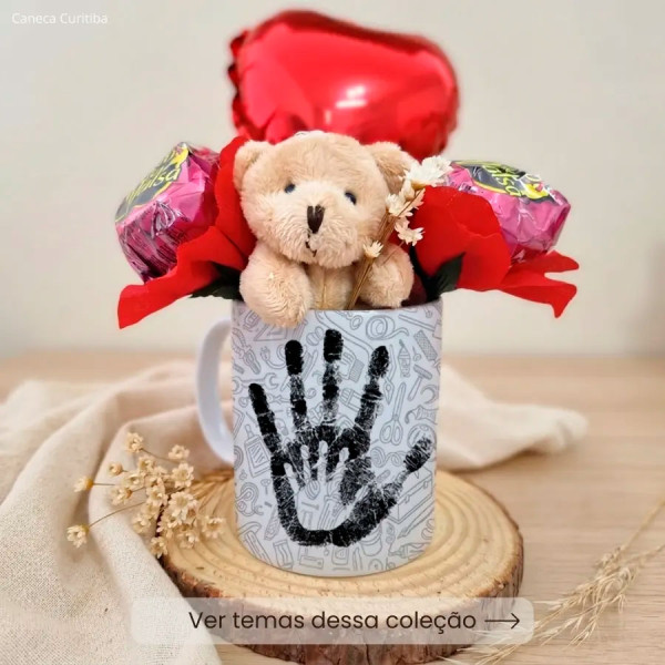 Kit Presente Pai Caneca Personalizada com Balão e Ursinho Kit Presente Pai Caneca Personalizada com Balão e Ursinho