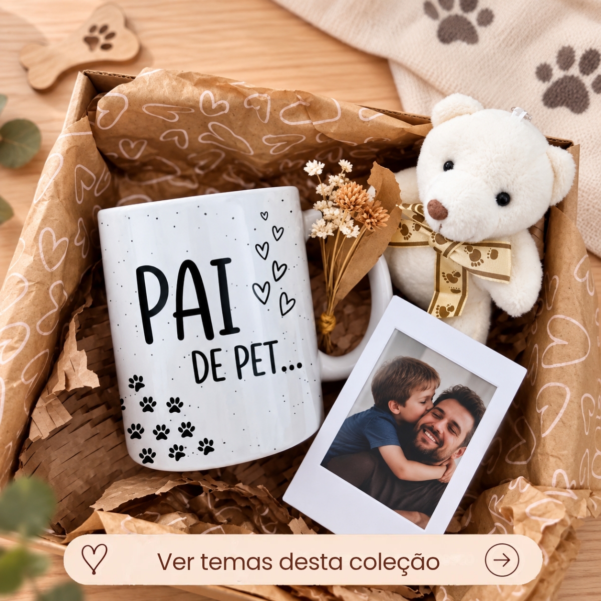 Kit Pai Presente Caneca, Mini Porta-Retrato Polaroid e Ursinho Kit Pai Presente Caneca, Mini Porta-Retrato Polaroid e Ursinho