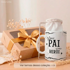 Kit Pai Café Personalizado com Mini Coador e Caneca Kit Pai Café Personalizado com Mini Coador e Caneca