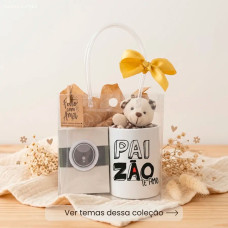 Kit Pai Caneca Personalizada e Ímãs com Foto em Sacola PVC Kit Pai Caneca Personalizada e Ímãs com Foto em Sacola PVC