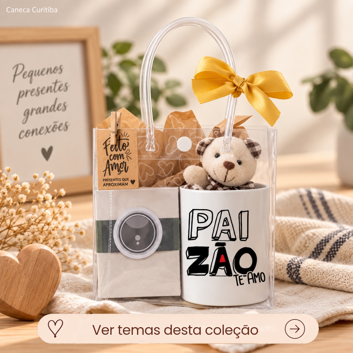 Kit Pai Caneca Personalizada e Ímãs com Foto em Sacola PVC Kit Pai Caneca Personalizada e Ímãs com Foto em Sacola PVC