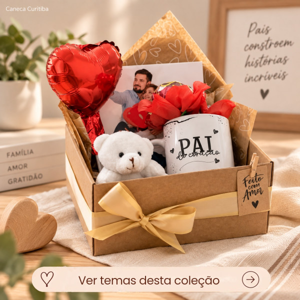 Kit Caixa Presente com Caneca e Azulejo Personalizado Pai Kit Caixa Presente com Caneca e Azulejo Personalizado Pai
