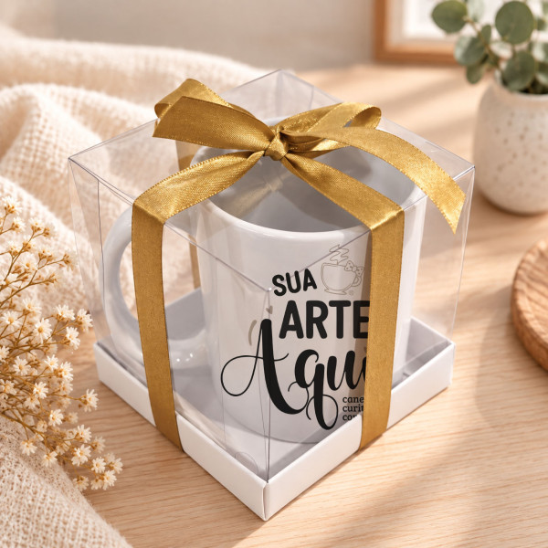 Canecas de Cerâmica Premium Personalize com sua Foto ou Frase e Caixa acetato