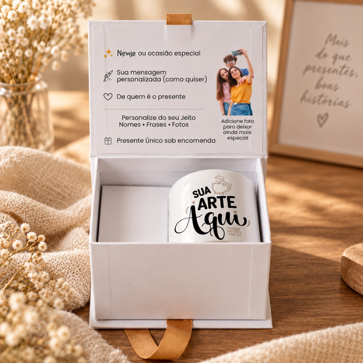 Caixa Cartonagem Menor Luxo com Caneca Personalizada