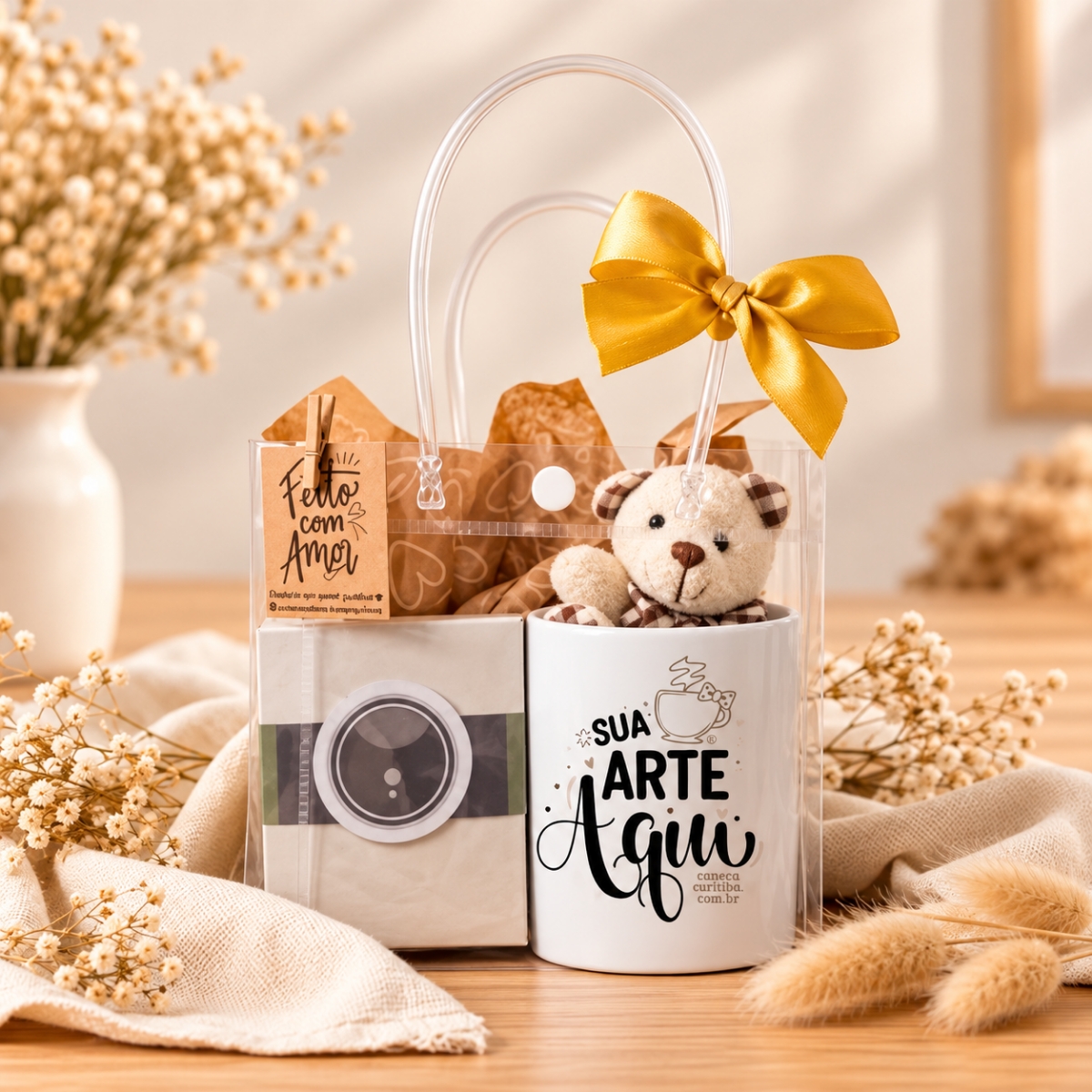 Kit Presente Caneca Personalizada e Ímãs com Foto