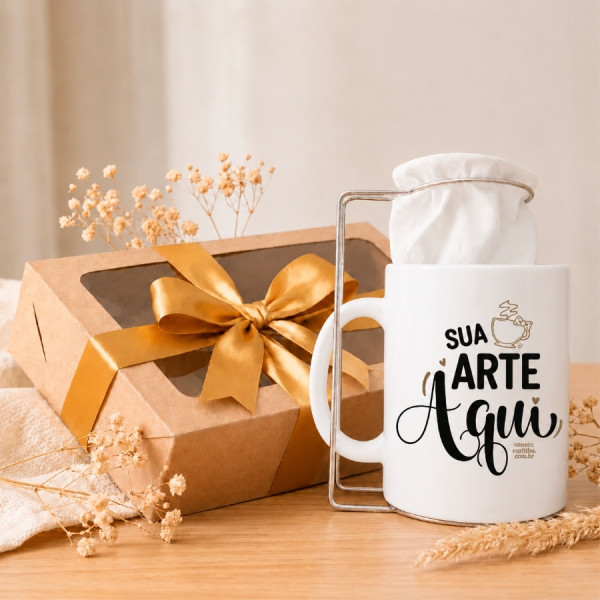 Kit Café Personalizado com Mini Coador e Caneca