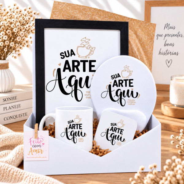 Kit Presente Personalizado com Quadro, Caneca, Mouse pad