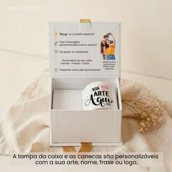 Caixa Cartonagem Menor Luxo com Caneca Personalizada