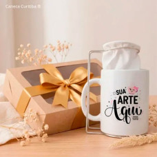 Kit Café Personalizado com Mini Coador e Caneca Kit Café Personalizado com Mini Coador e Caneca