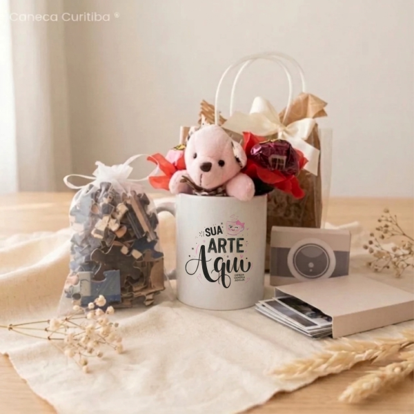 Kit Presente Caneca, Quebra-Cabeça Personalizado Ímãs sacola Pvc Kit Presente Caneca, Quebra-Cabeça Personalizado Ímãs sacola Pvc