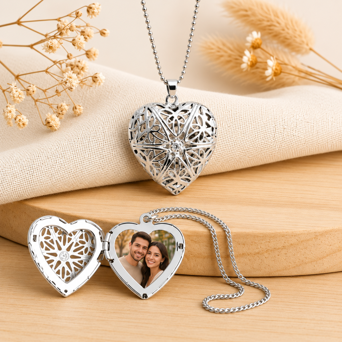 Relicário Coração com Foto Personalizado Relicário Coração com Foto Personalizado
