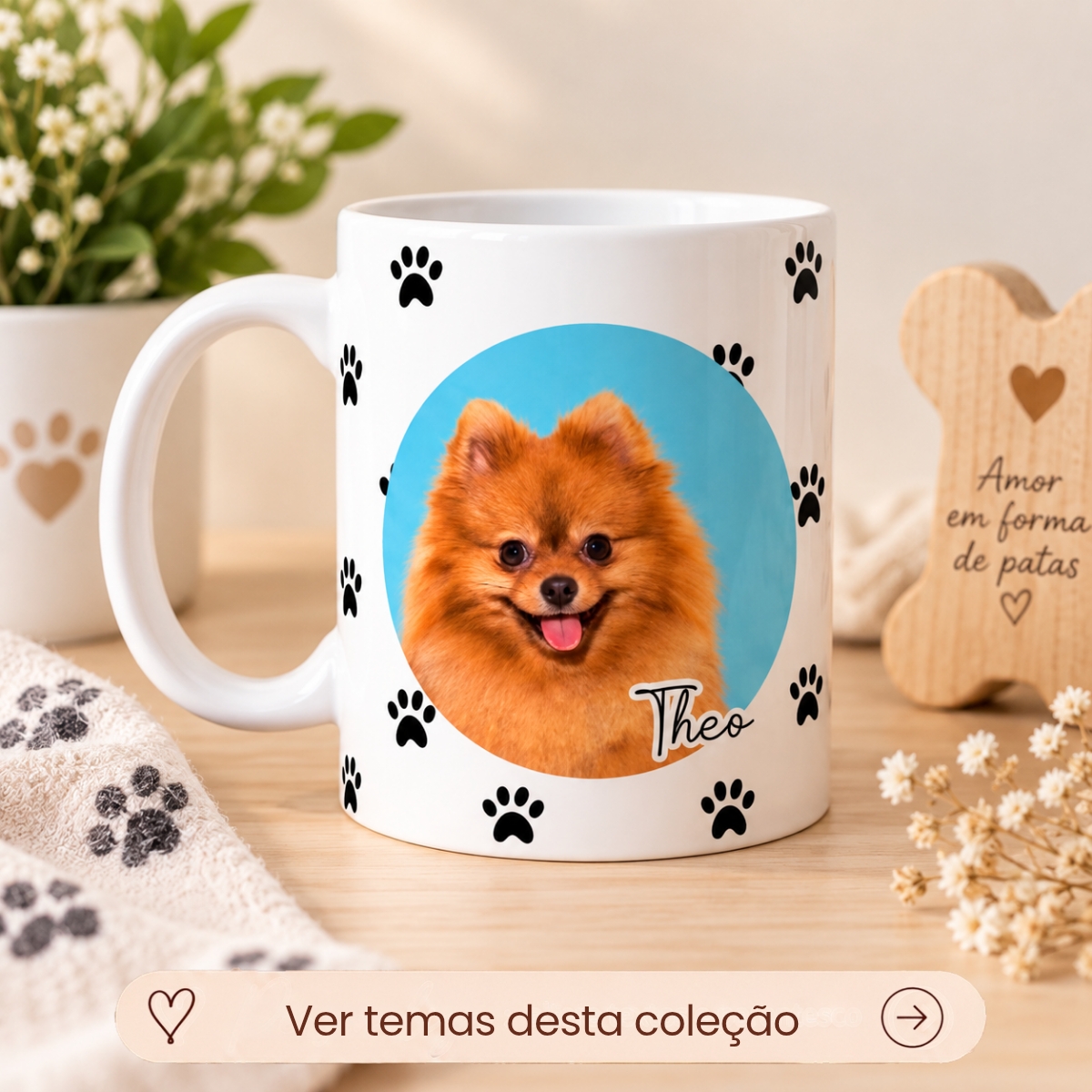 Coleção Pet Cão e Gato Personalizada com Foto
