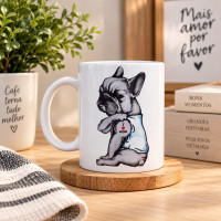 Bulldog Francês I Love Mom | Presente Pet Lover (Pronta Entrega)