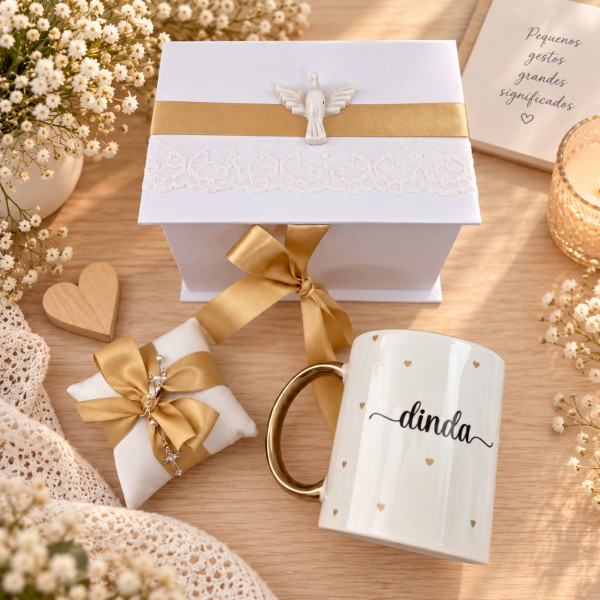 Kit Batizado Dinda Presente Elegante (Pronta Entrega)
