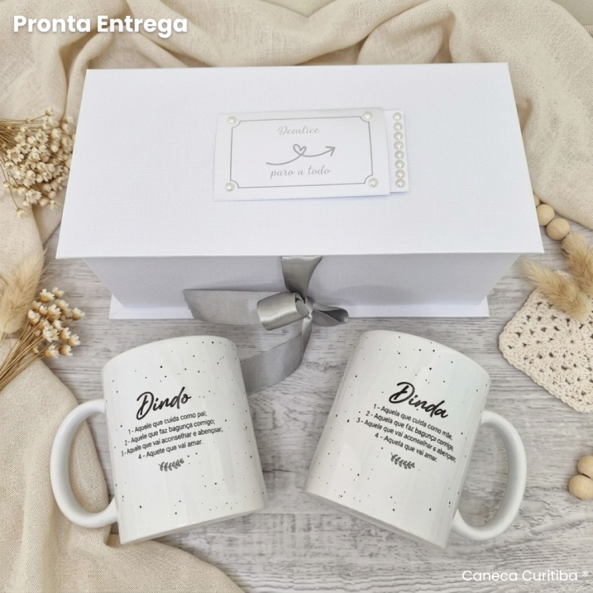 Kit Batizado Dindo e Dinda | Presente Especial (Pronta Entrega)