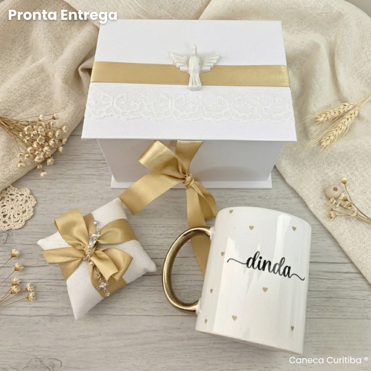 Kit Batizado Dinda | Presente Elegante (Pronta Entrega)