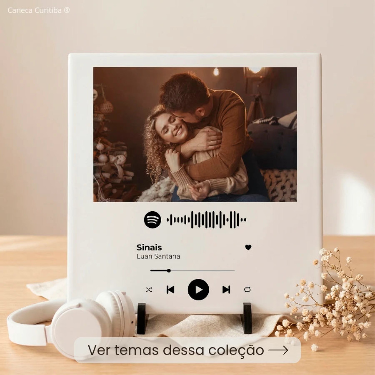 Azulejo Foto e Música Personalizado com Foto 15x15 cm Arte, Foto, Texto