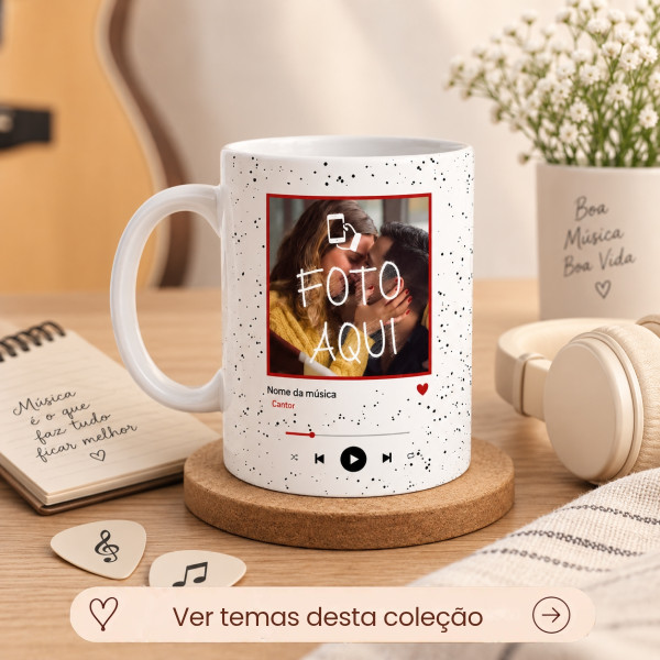 Coleção Foto e Música Personalizada com Arte, Foto, Texto