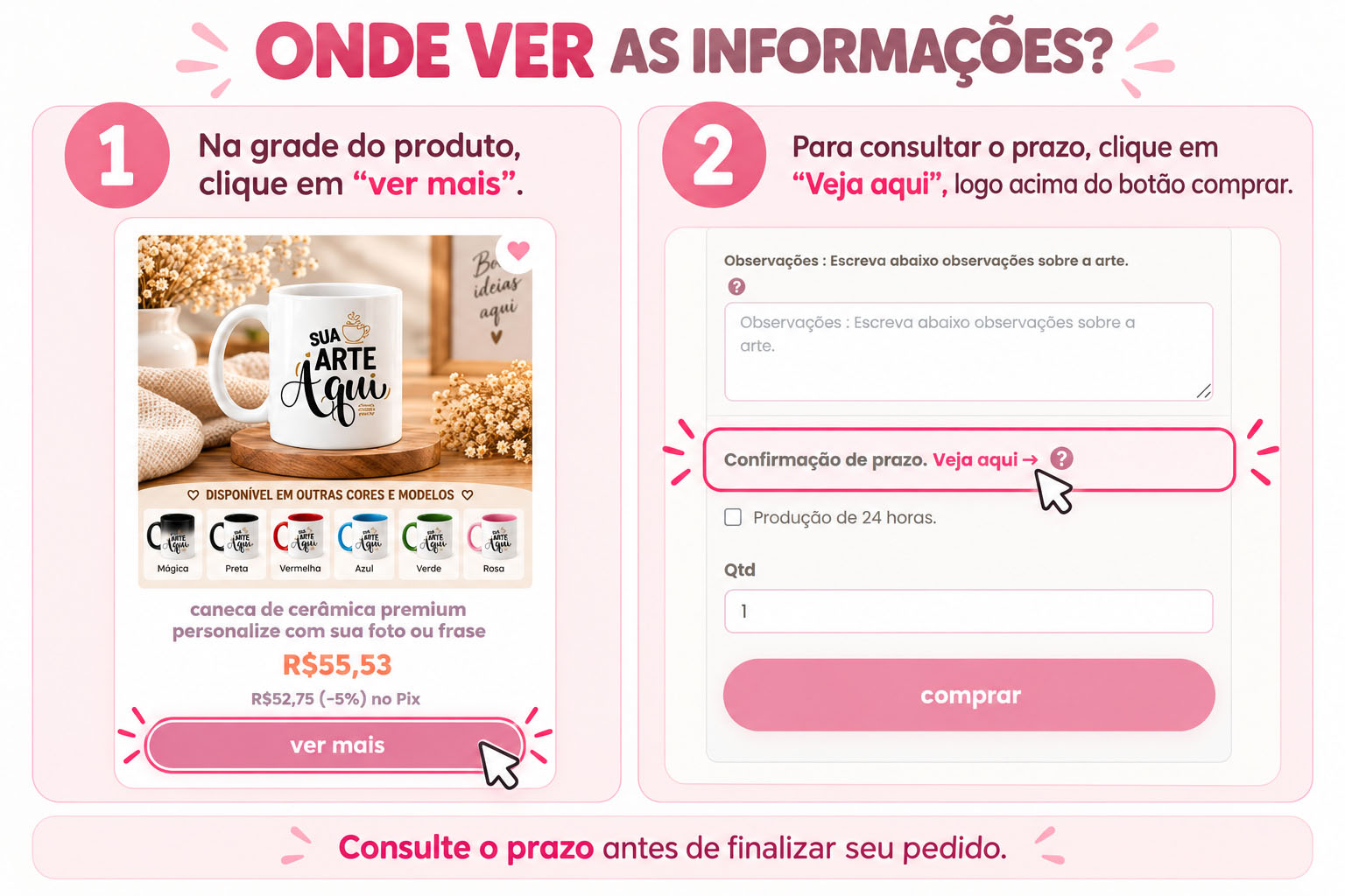 Onde ver as informações de prazo